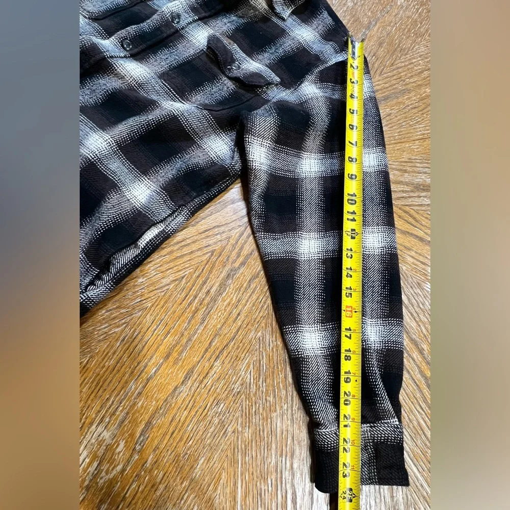 Orvis earthy tartan plaid flannel heavy shirt jacket shacket button down neutral
